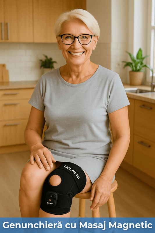 Genunchieră Terapeutică cu Masaj Magnetic Delfino®️